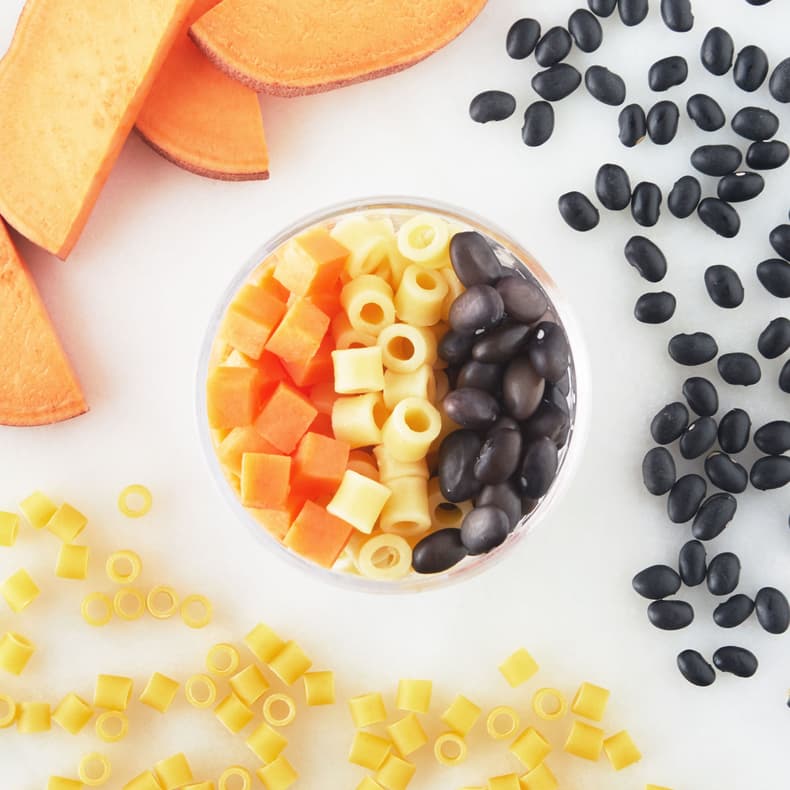 Black Beans with Sweet Potatoes & Pasta