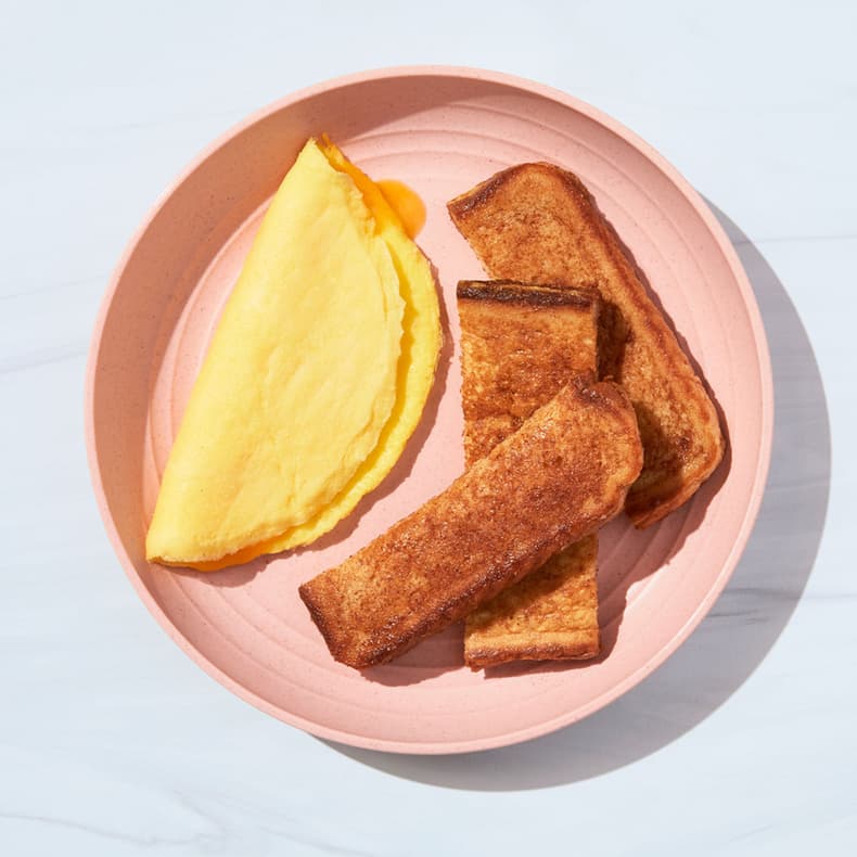 French Toast Sticks with Cheesy Omelet