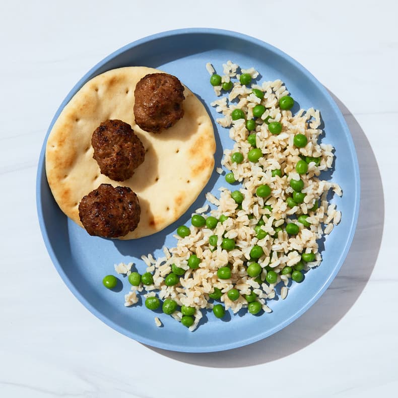 Beef Pita Wrap with Peas & Rice