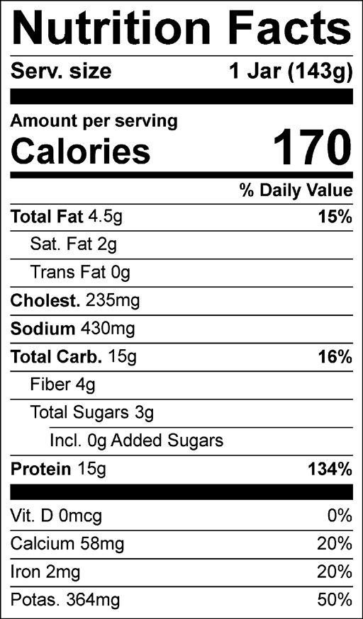 Nutrition Facts for Egg Bites with Sausage & Sweet Potatoes