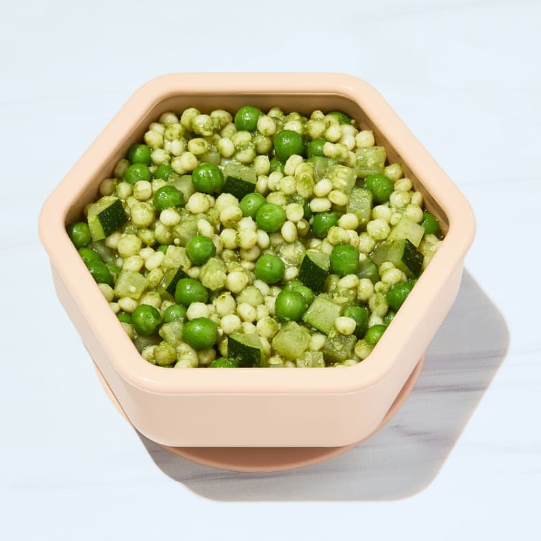 Pesto Couscous with Peas & Zucchini