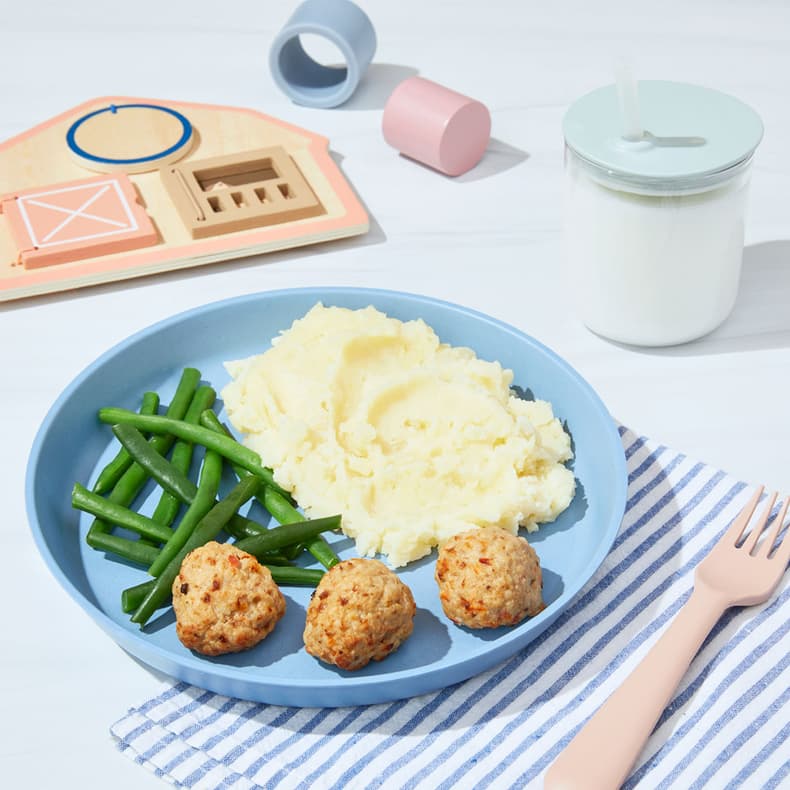 Turkey Meatballs with Mashies & Green Beans