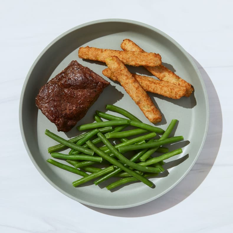 Steak & Cauli Fries with Green Beans