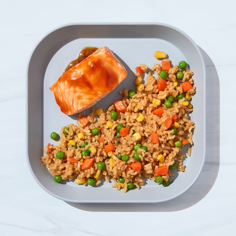 Teriyaki Salmon with Rainbow Rice