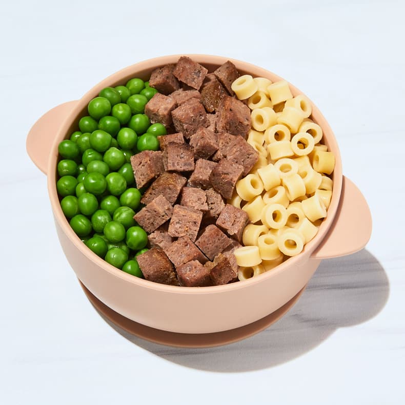Beef Meatballs with Mini Pasta & Peas