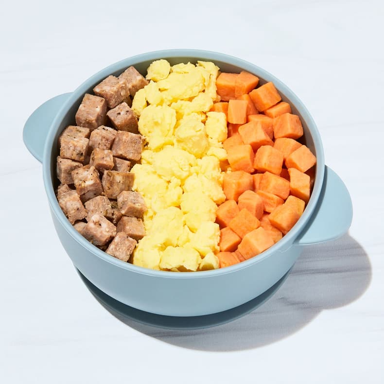 Scrambled Eggs with Sausage & Sweet Potatoes