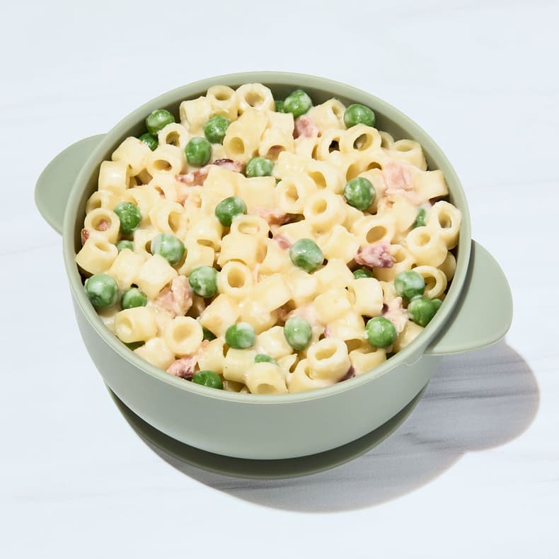 Lil’ Carbonara with Hidden Cauli & Peas