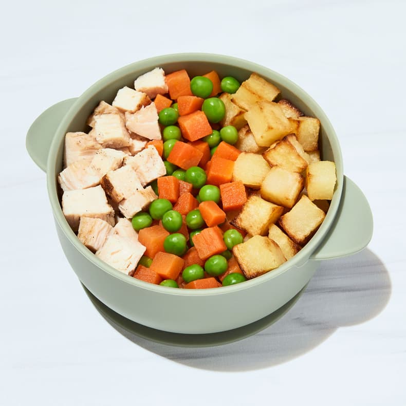 Grilled Chicken with Potatoes, Carrots & Peas