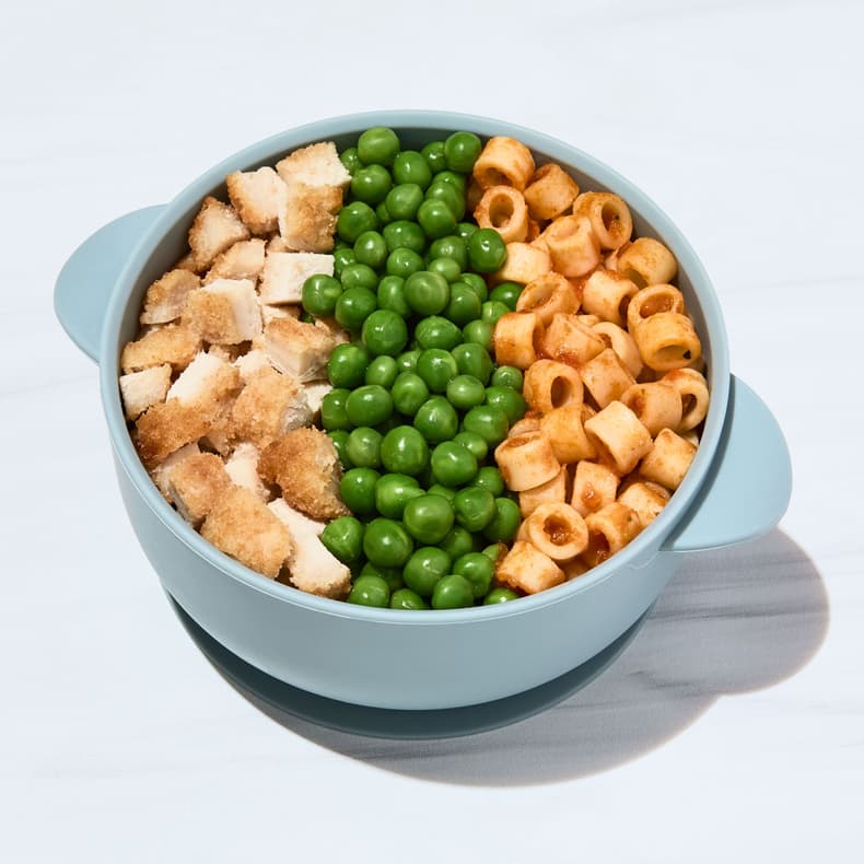 Lil’ Chicken Parm with Peas