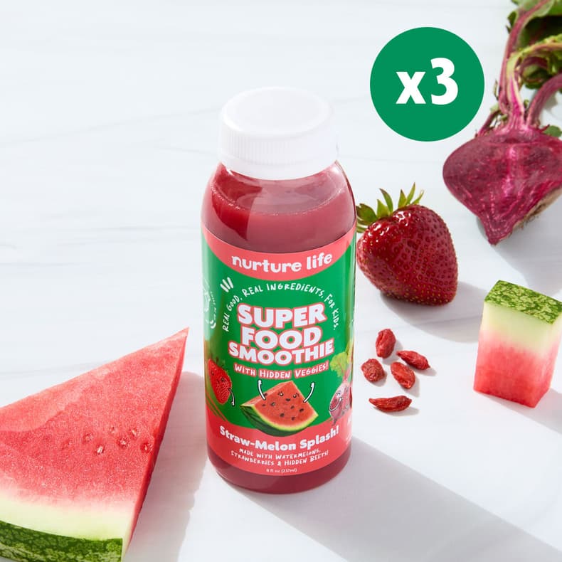 Straw-Melon Splash! 3-Pack – 8 oz smoothies (3 bottles)