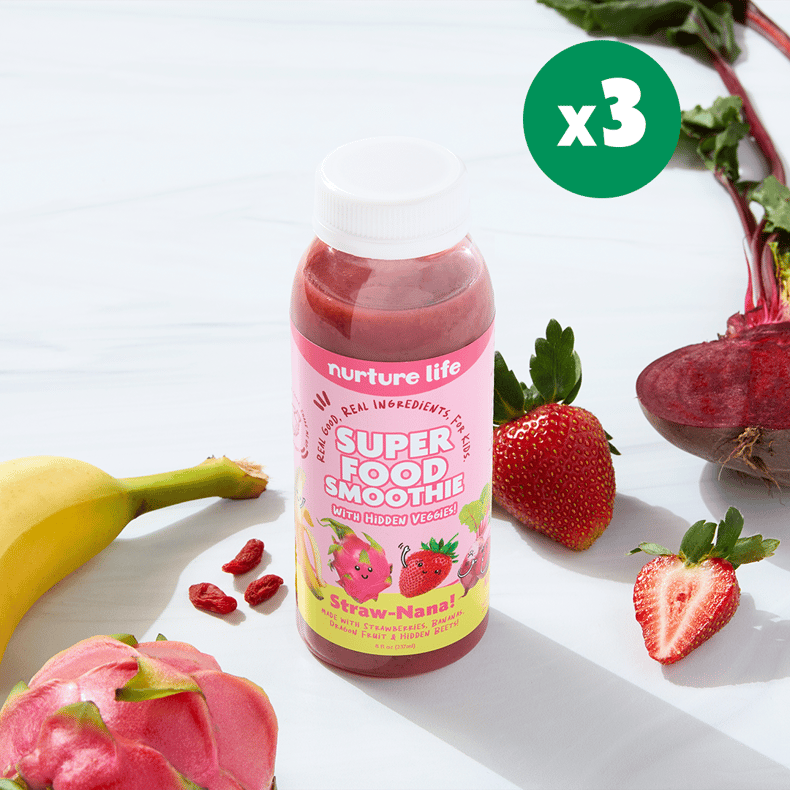 Straw-Nana! 3-Pack – 8 oz smoothies (3 bottles)