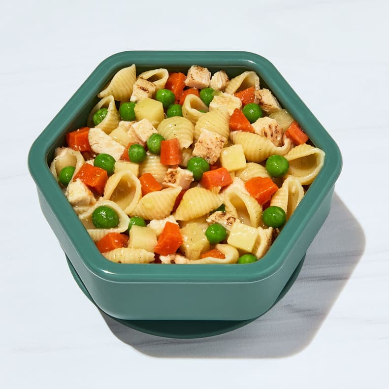 Chicken Noodle Stew with Carrots, Peas & Potatoes