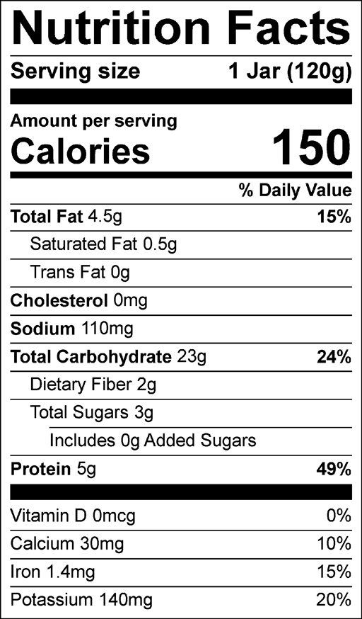 Nutrition Facts for Presto Pesto Orzo with Zucchini & Peas