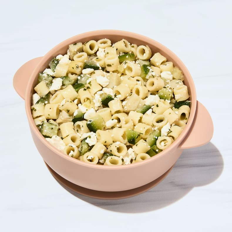 Greek Feta Pasta with Artichokes & Zucchini