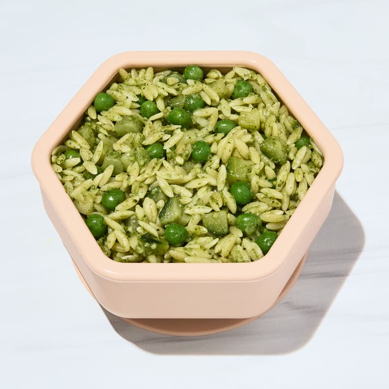 Presto Pesto Orzo with Zucchini & Peas