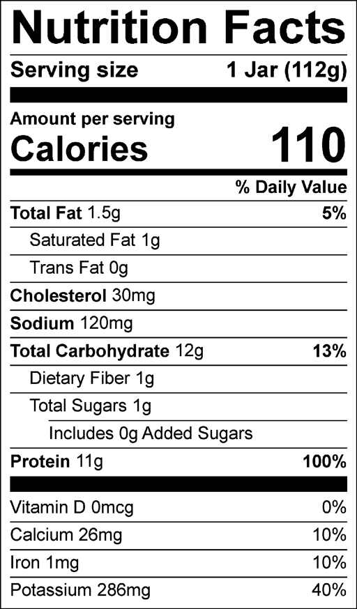 Nutrition Facts for Chicken Alfredo Shells with Broccoli