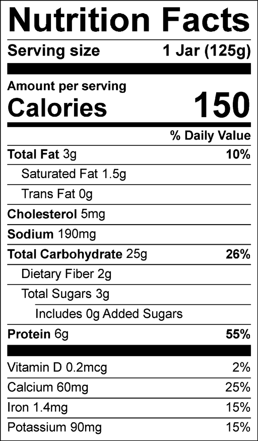 Nutrition Facts for Creamy Tomato Shells with Peas
