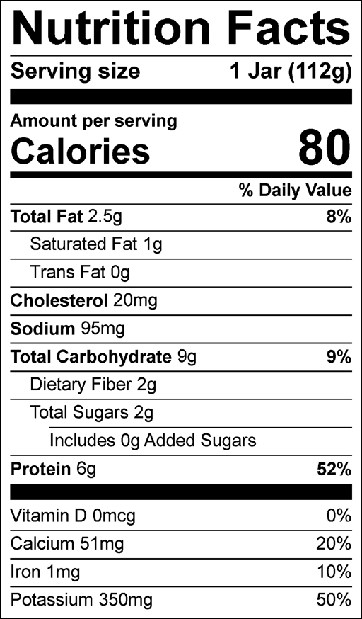 Nutrition Facts for Beef Meatloaf with Broccoli & Squash