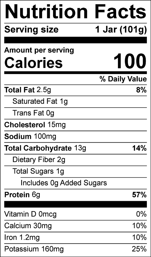 Nutrition Facts for Swedish Meatball Bites with Mini Pasta & Green Beans