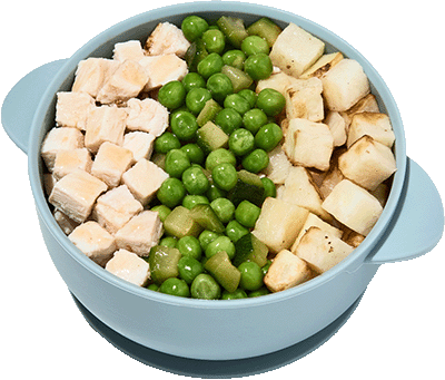 Turkey & Gravy with Potatoes, Peas & Zucchini