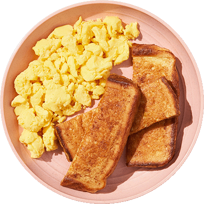 French Toast Sticks with Scrambled Eggs