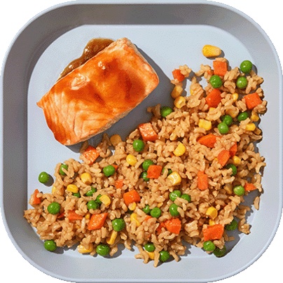 Teriyaki Salmon with Rainbow Rice