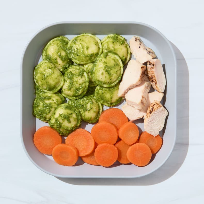 Presto Pesto Ravioli with Chicken & Carrots