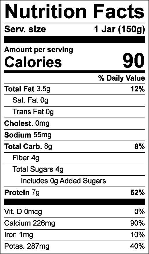 Nutrition Facts for Tofu, Sesame Soy Carrot & Zucchini
