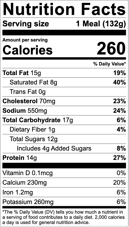 Nutrition Facts for Protein Pack with Grapes & Vanilla Madeleines