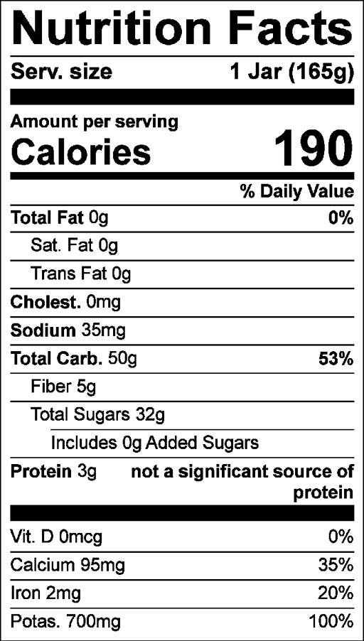 Nutrition Facts for Carrot, Raisin & Cinnamon Orange Butternut Squash
