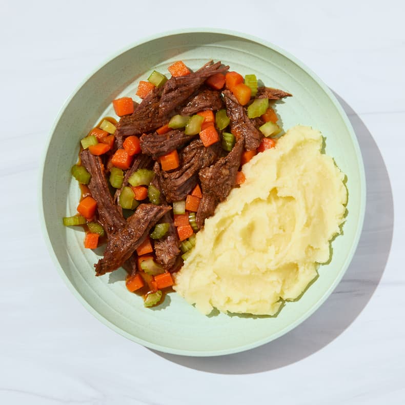 Homestyle Pot Roast with Mashed Potatoes