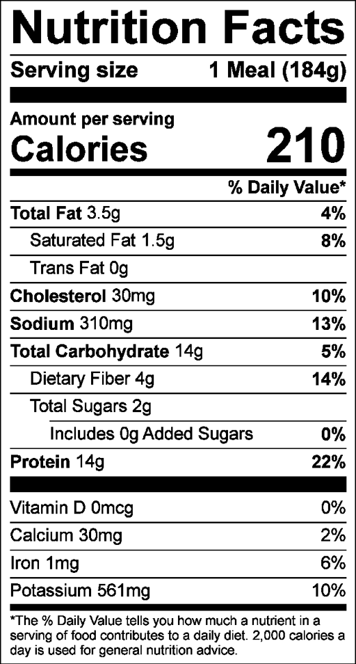 Nutrition Facts for Homestyle Pot Roast with Mashed Potatoes