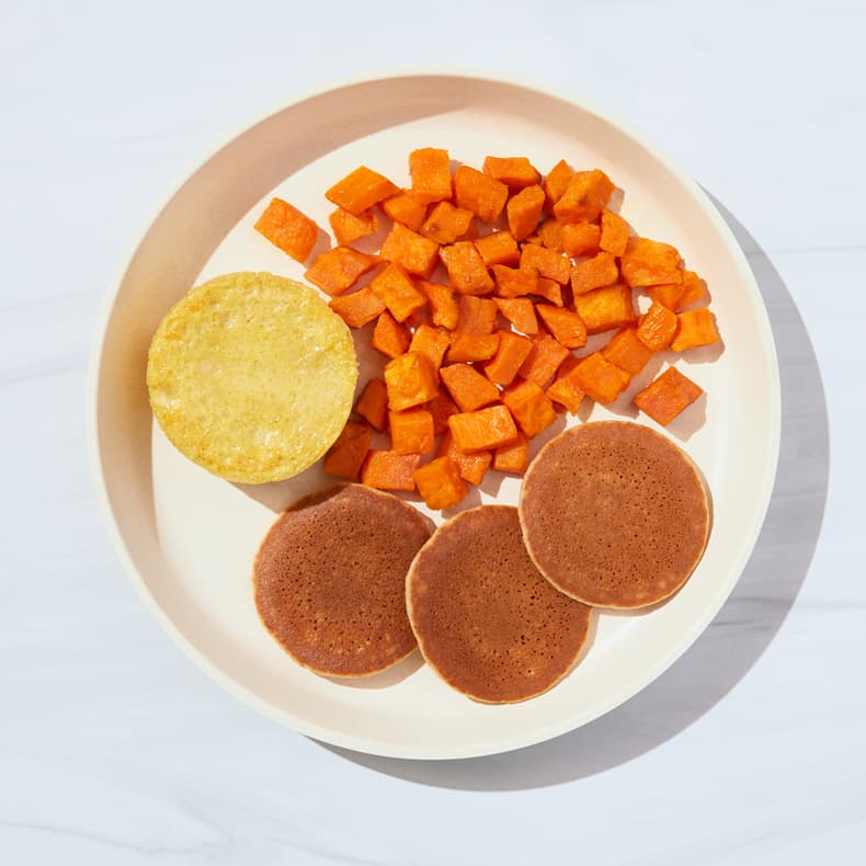Cheesy Egg Bite with Pancakes & Sweet Taters